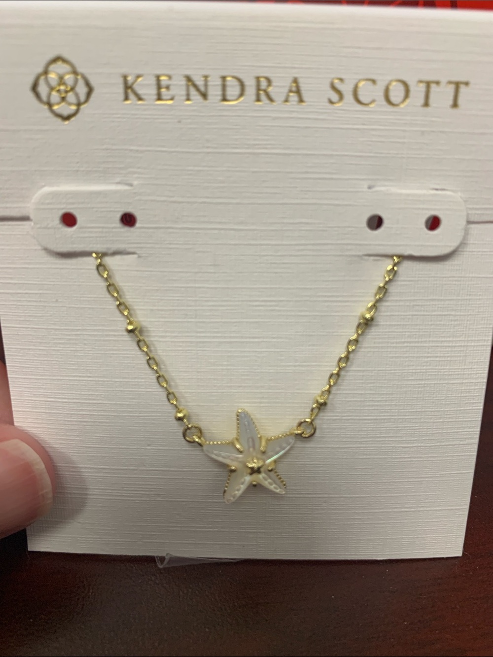 Kendra Scott Gold and White Starfish Pendant Necklace